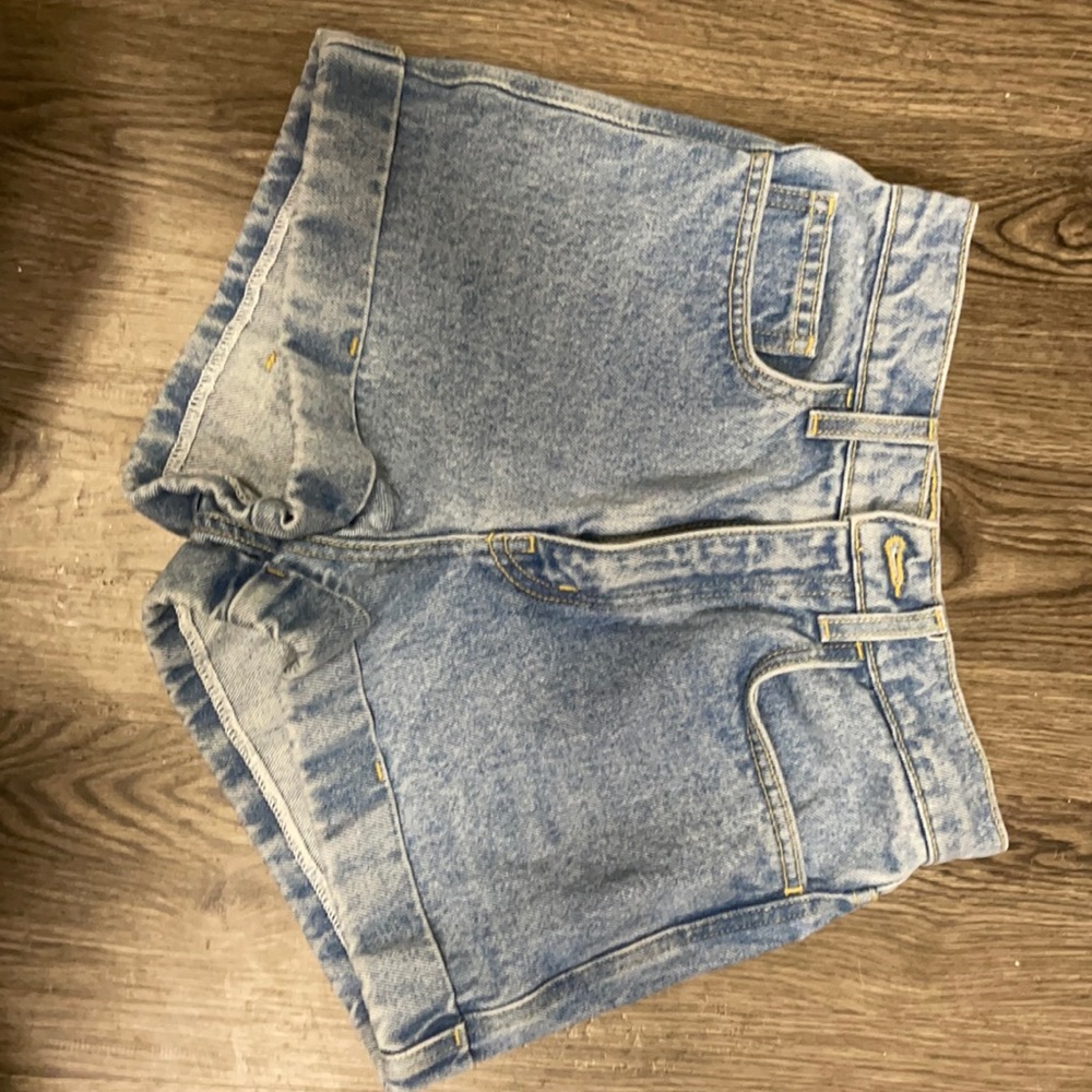 American Apparel high waisted denim shorts. Size 24.